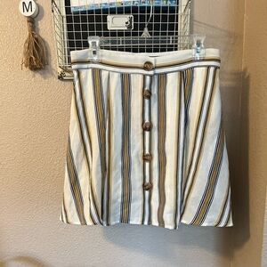 𝅺CAGE stripped button up skirt | Large